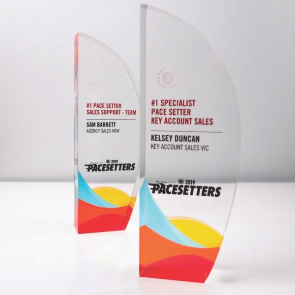 Custom shaped acrylic with UV printed