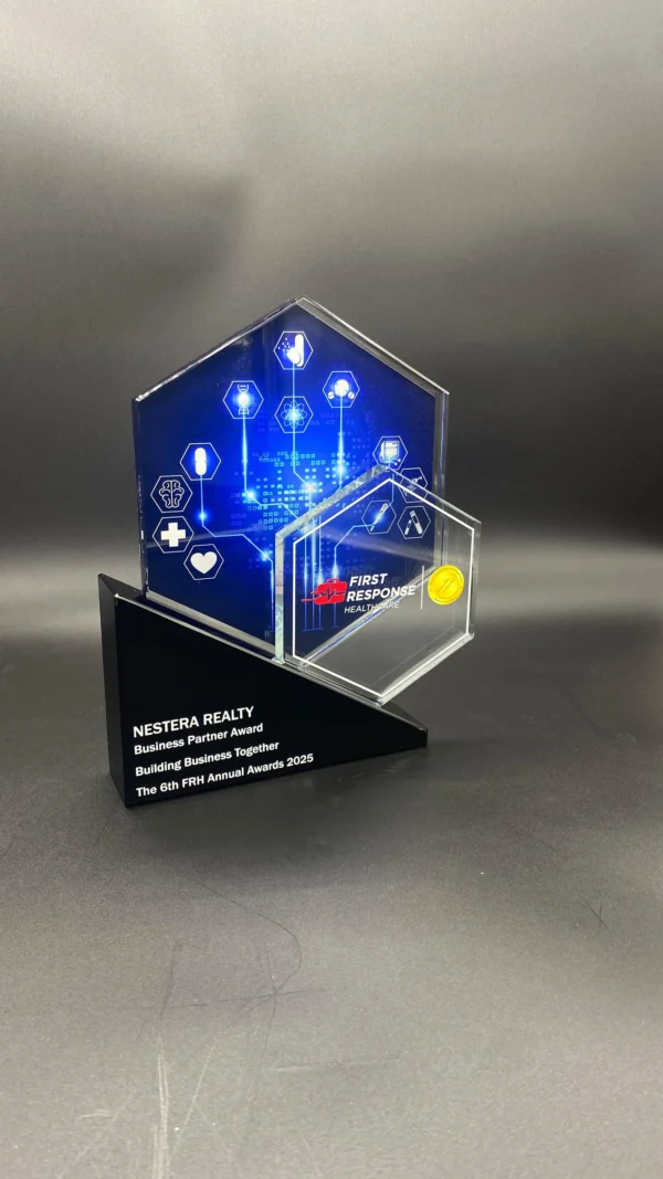 Customized crystal trophy - A