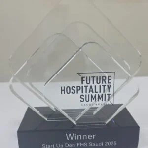 Customized cystal trophy uniquely design of its logo