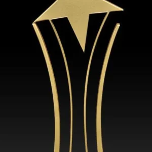 Uniquely crafted Metal and crysal trophy