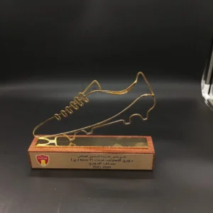 Uniquely crafted footbal  Metal and wooden trophy - B