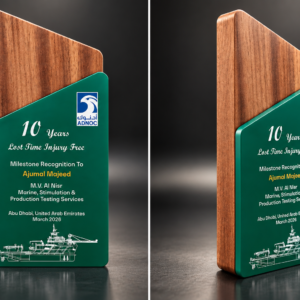 BN Crystal wooden trophy award